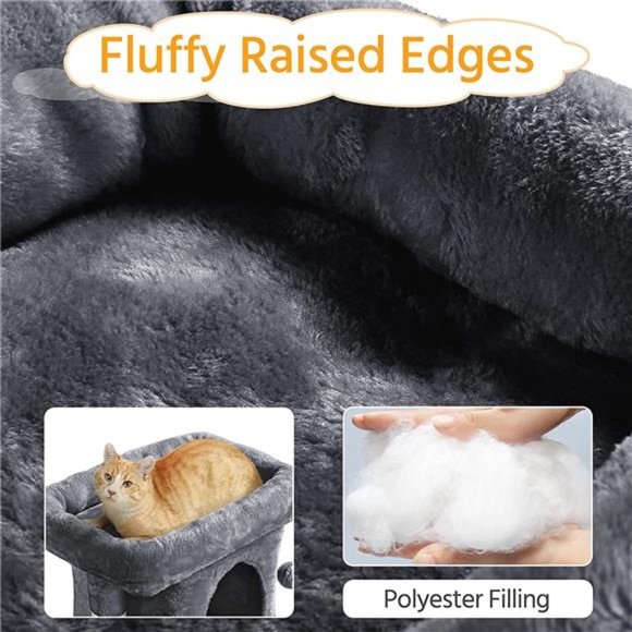 23.5in Cat Tree Tower, Cat Condo with Sisal-Covered Scratching Posts - Dark Gray - Picture 5 of 7